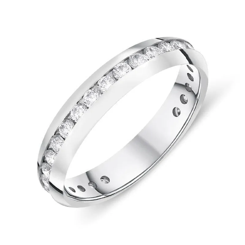Platinum 0.79ct Diamond Channel Set Wedding Full Eternity Ring