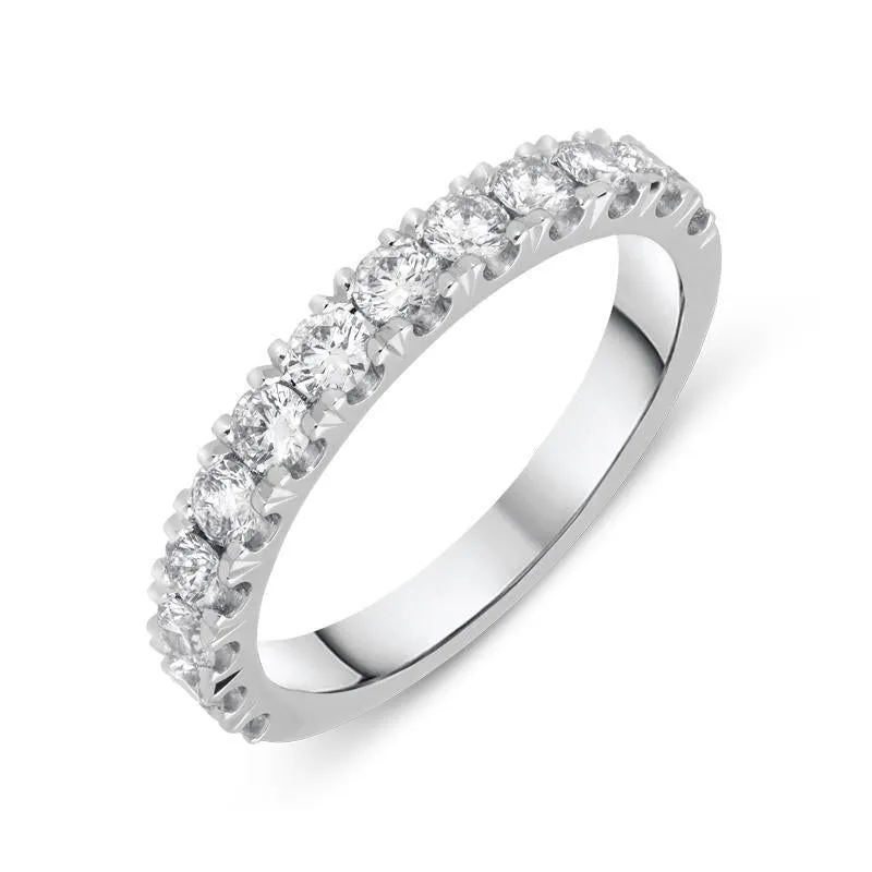 Platinum 0.81ct Diamond Brilliant Cut Wedding Half Eternity Ring