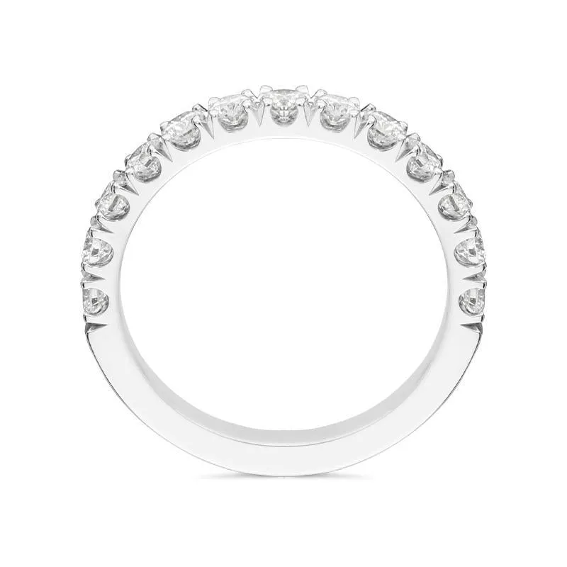 Platinum 0.86ct Diamond Brilliant Cut Wedding Half Eternity Ring