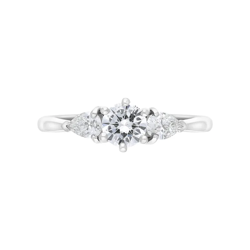 Platinum 0.94ct Diamond Three Stone Ring D