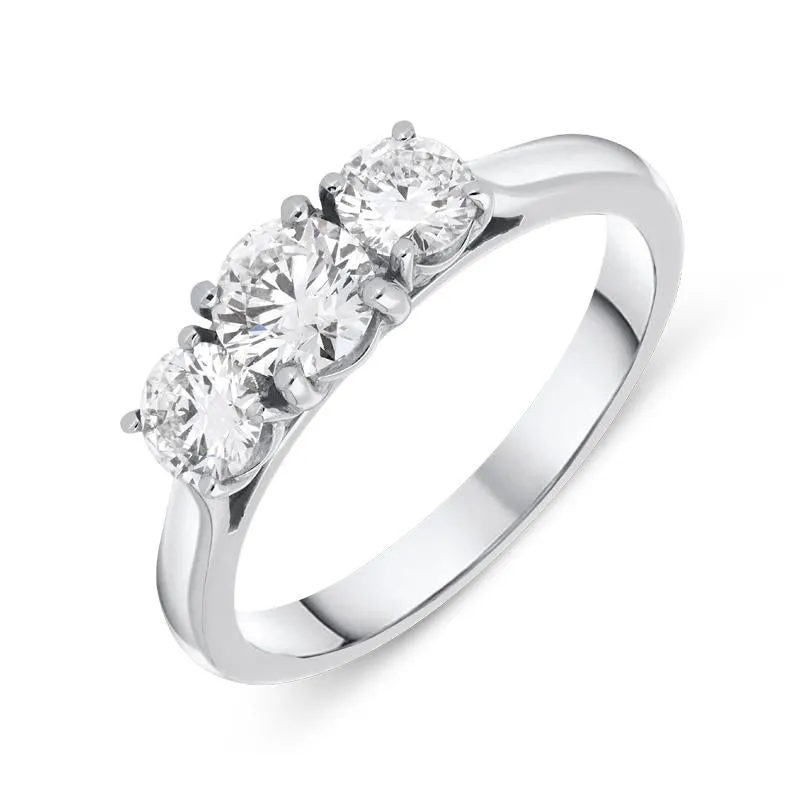 Platinum 1.01ct Diamond Brilliant Cut Trilogy Ring