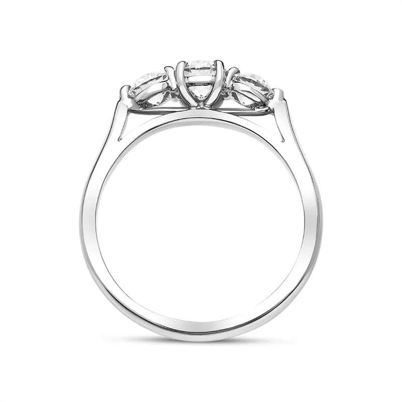 Platinum 1.01ct Diamond Three Stone Ring
