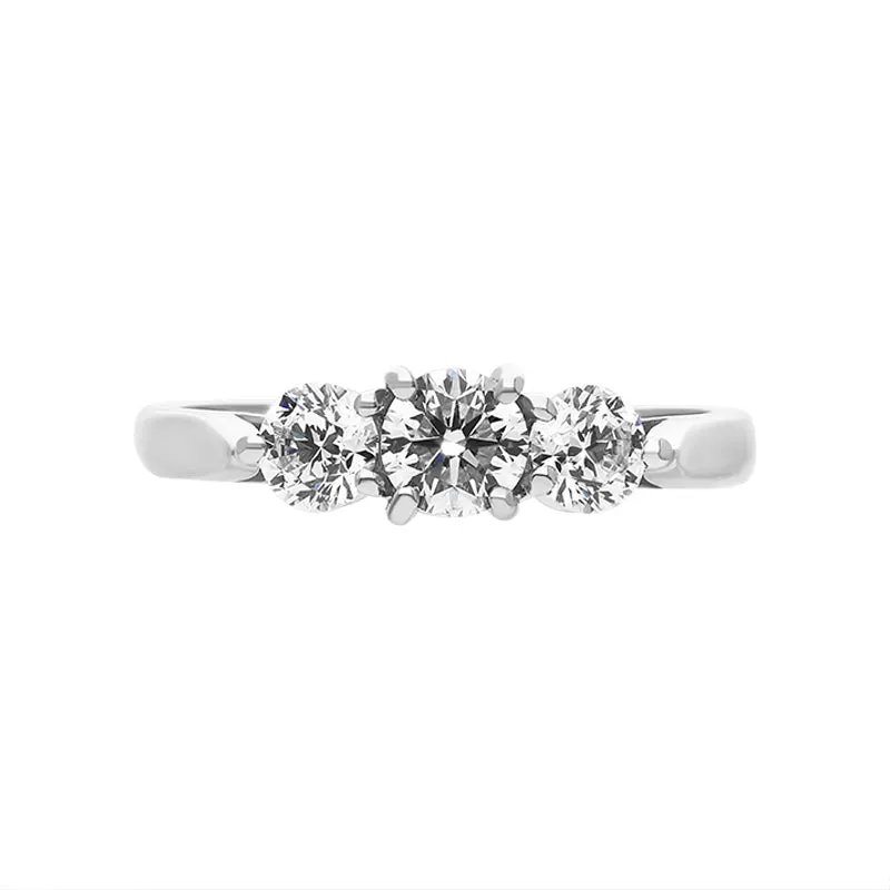 Platinum 1.01ct Diamond Three Stone Ring