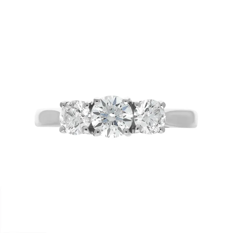 Platinum 1.03ct Diamond Three Stone Ring