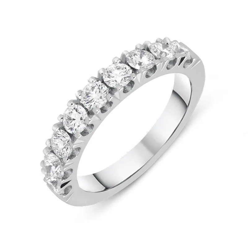 Platinum 1.07ct Diamond Brilliant Cut Wedding Half Eternity Ring