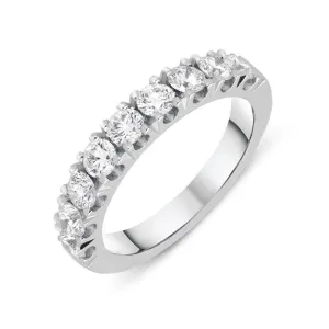 Platinum 1.07ct Diamond Brilliant Cut Wedding Half Eternity Ring