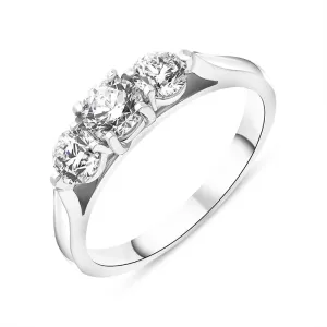 Platinum 1.29ct Diamond Three Stone Ring