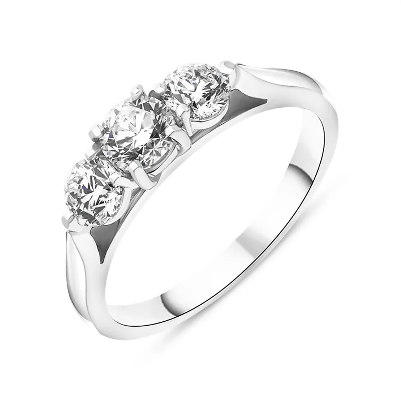 Platinum 1.29ct Diamond Three Stone Ring