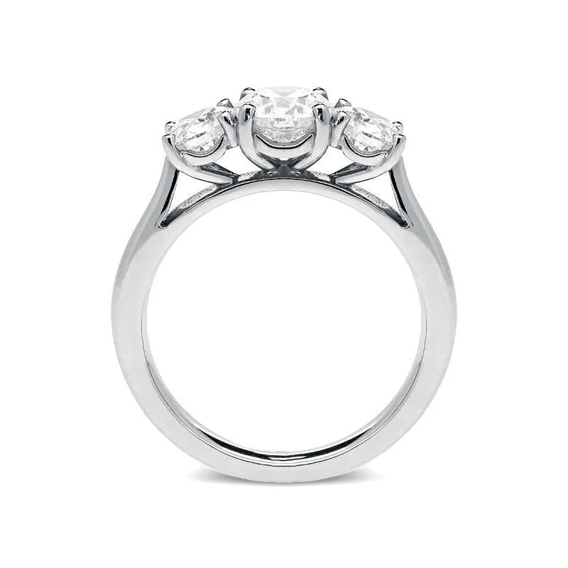 Platinum 1.57ct Diamond Brilliant Cut Trilogy Ring