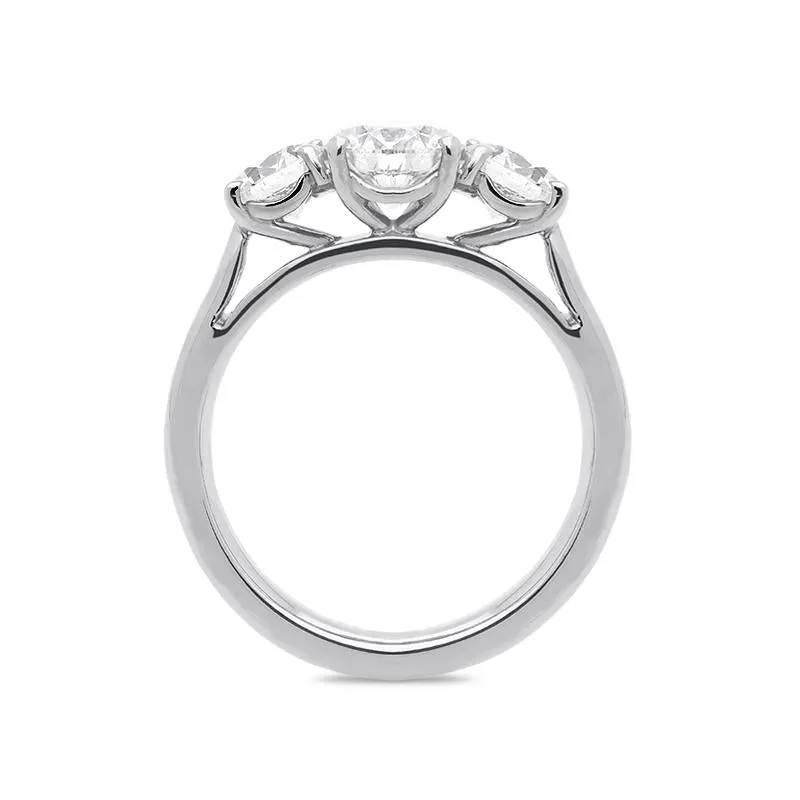 Platinum 2.00ct Diamond Claw Set Trilogy Ring