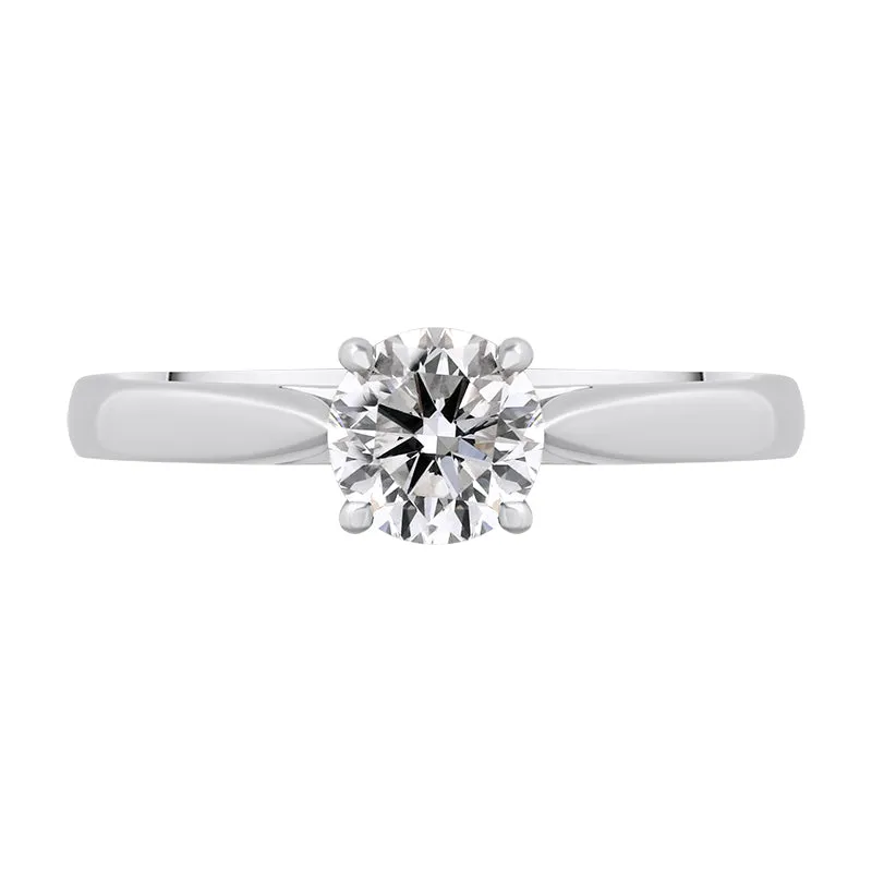 Platinum Diamond 0.77ct Round Brilliant Cut Solitaire Ring