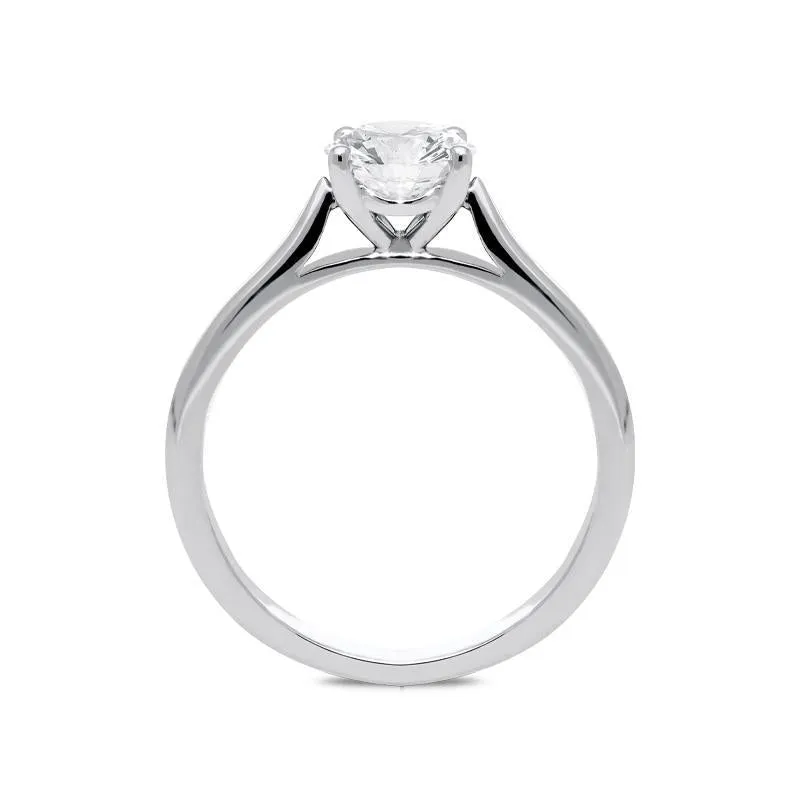 Platinum Diamond 0.77ct Round Brilliant Cut Solitaire Ring