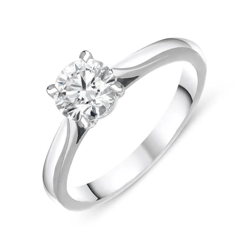 Platinum Diamond 0.77ct Round Brilliant Cut Solitaire Ring