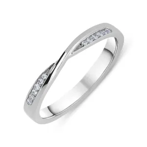 Platinum Diamond Brilliant Cut Crossover Wedding Ring