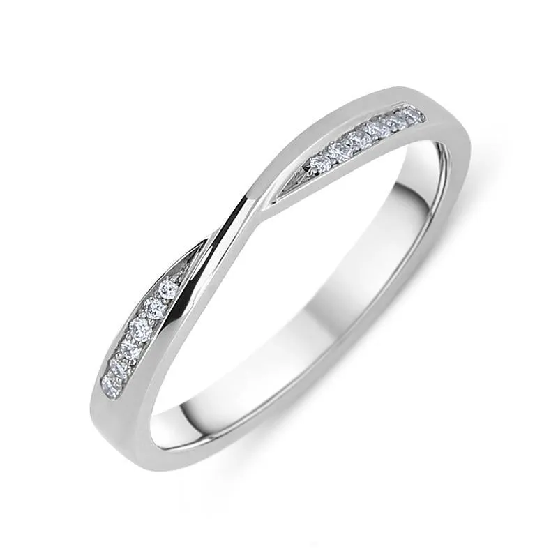 Platinum Diamond Brilliant Cut Crossover Wedding Ring