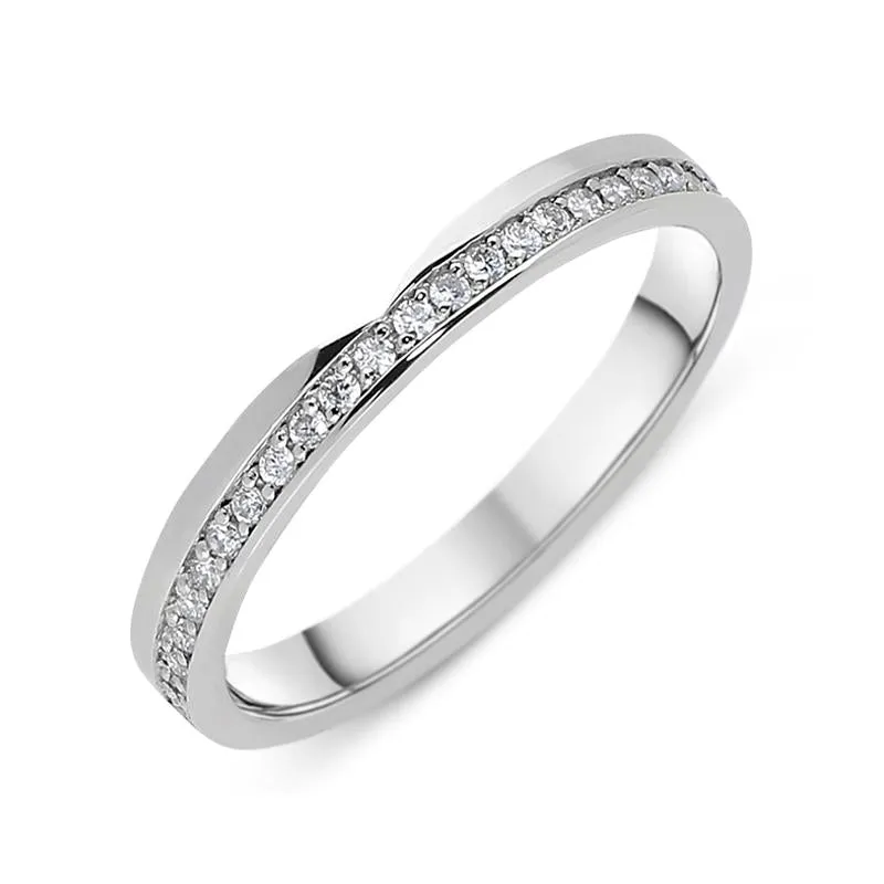 Platinum Diamond Brilliant Cut Shaped Wedding Ring