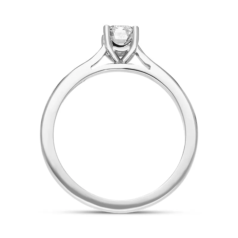 Platinum Diamond Emerald Cut Solitaire Ring