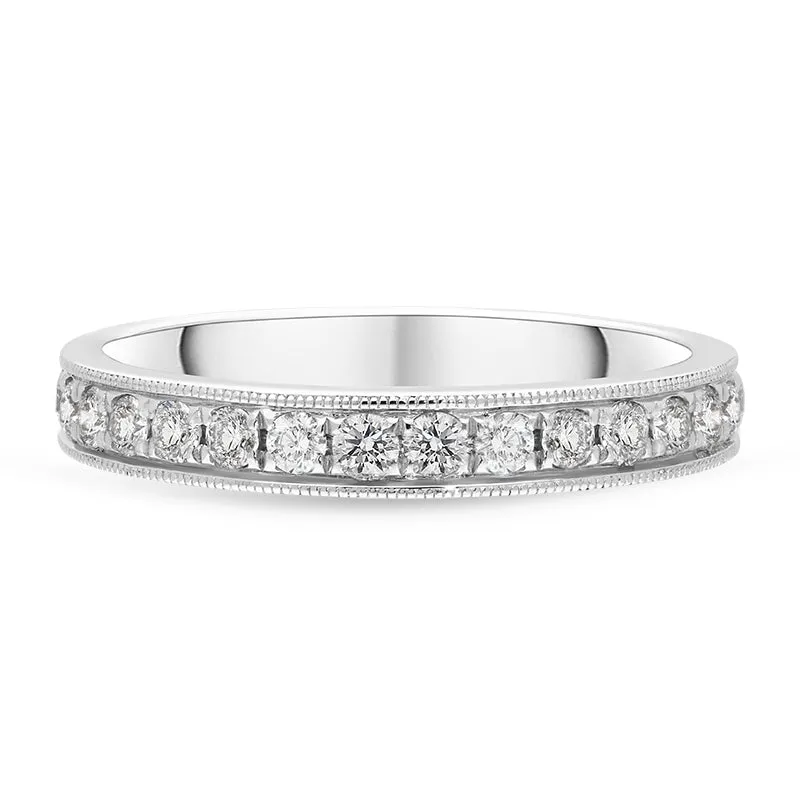 Platinum Diamond Fifteen Stone Half Eternity Ring