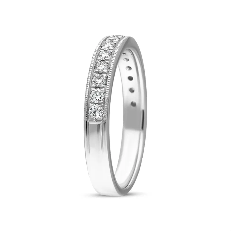 Platinum Diamond Fifteen Stone Half Eternity Ring