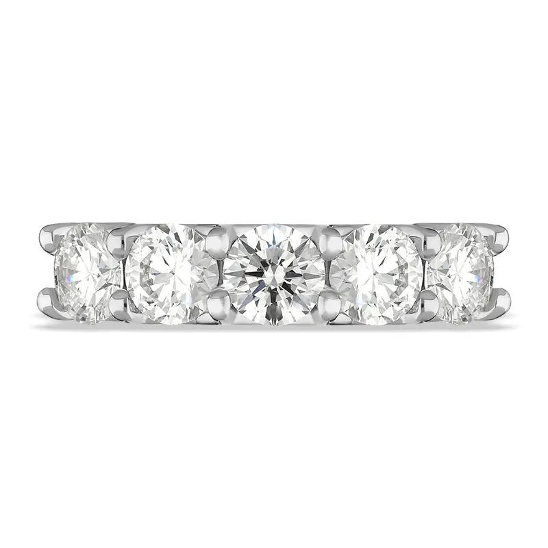 Platinum Diamond Five Stone Half Eternity Ring