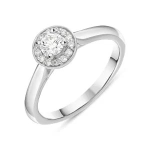 Platinum Diamond Round Brilliant Cut Cluster Ring