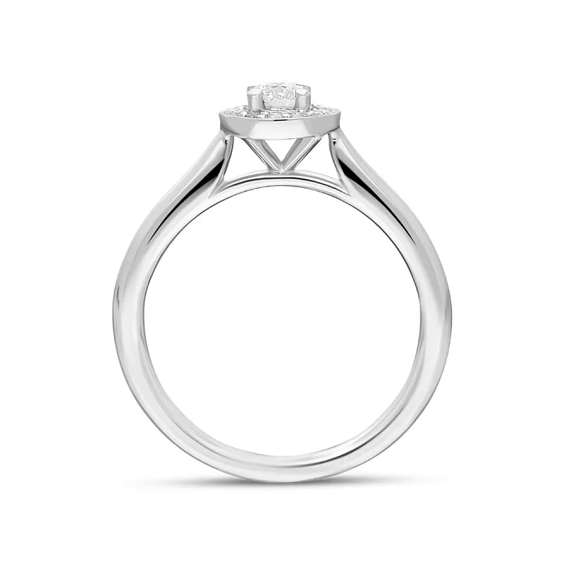 Platinum Diamond Round Brilliant Cut Cluster Ring