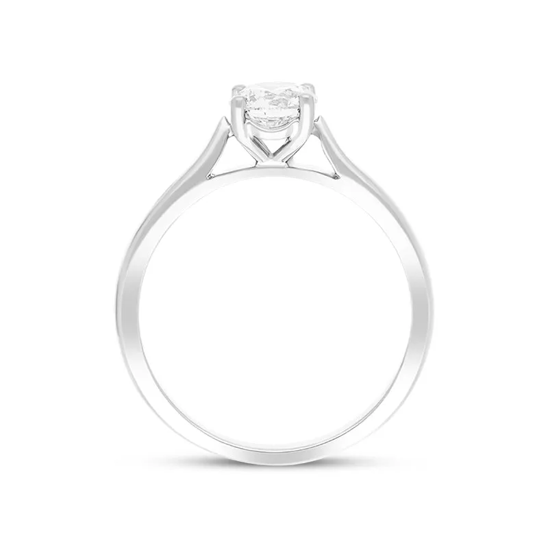 Platinum Diamond Round Brilliant Cut Solitaire Ring
