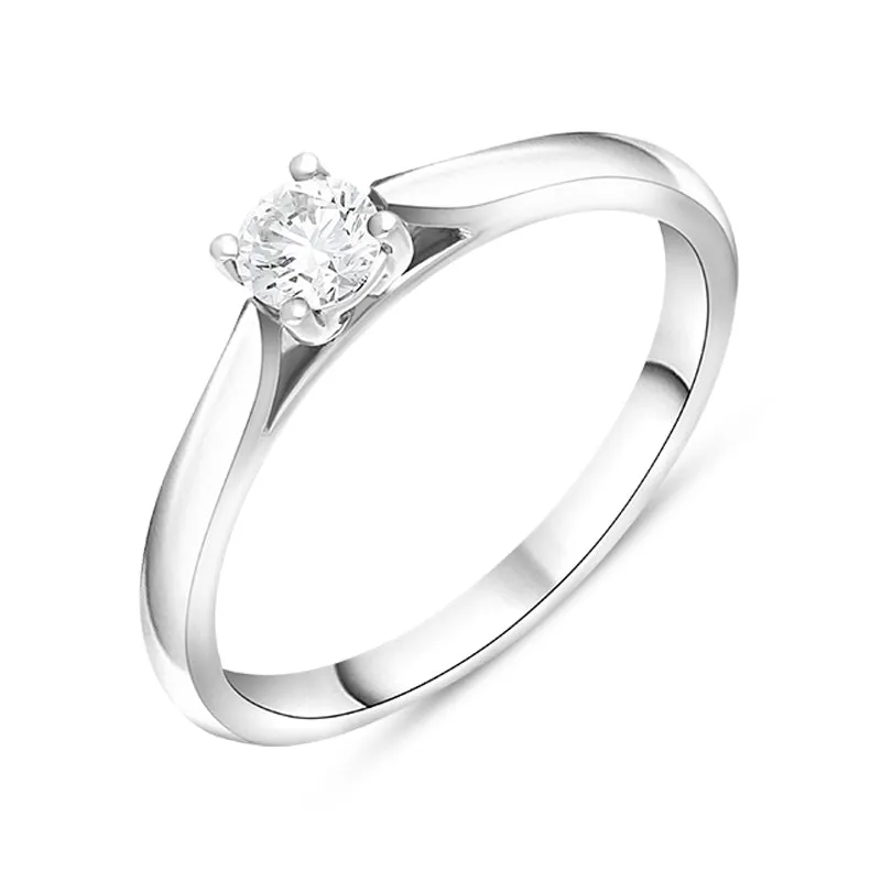 Platinum Diamond Round Brilliant Cut Solitaire Ring