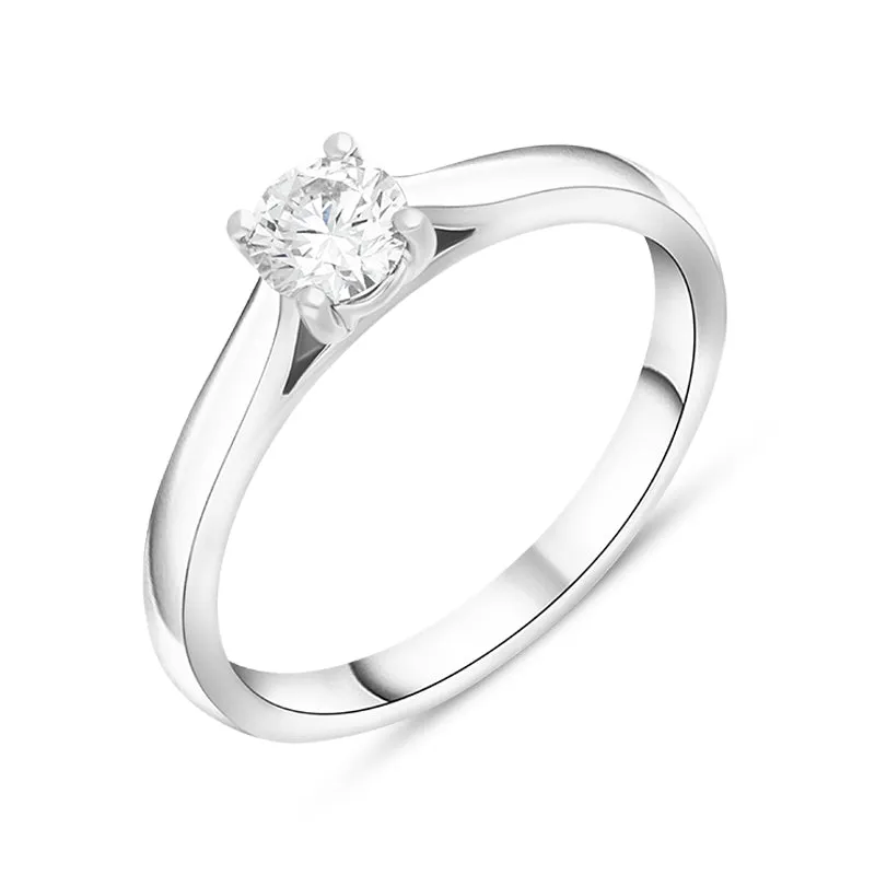 Platinum Diamond Round Brilliant Cut Solitaire Ring