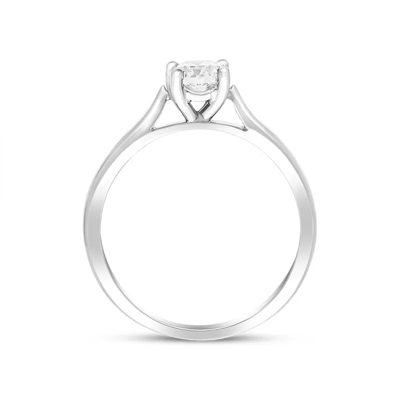 Platinum Diamond Round Brilliant Cut Solitaire Ring