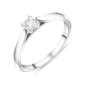 Platinum Diamond Round Brilliant Cut Solitaire Ring