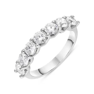 Platinum Diamond Seven Stone Claw Set Half Eternity Ring