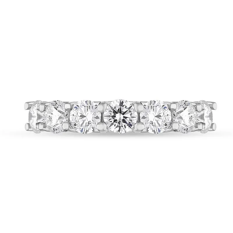 Platinum Diamond Seven Stone Claw Set Half Eternity Ring