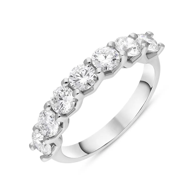 Platinum Diamond Seven Stone Claw Set Half Eternity Ring