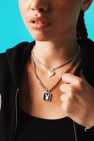 Playboy By House Of Auric Playboy Square Pendant Sterling Silver