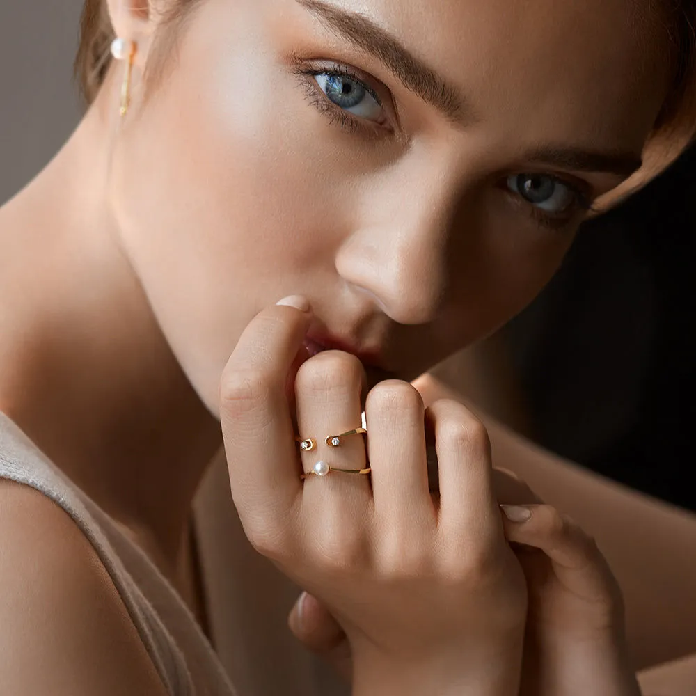 PREMIERE Carina 18K Gold Ring w. Diamond & Ruby