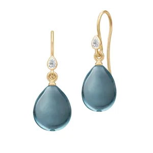 Prima Ballerina London Blue Gold Plated Earrings