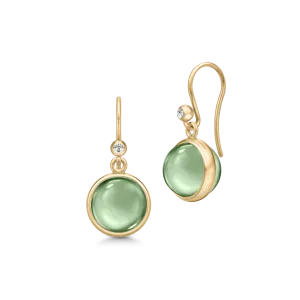 Prime Gold Plated Earrings w. Green Amethyst