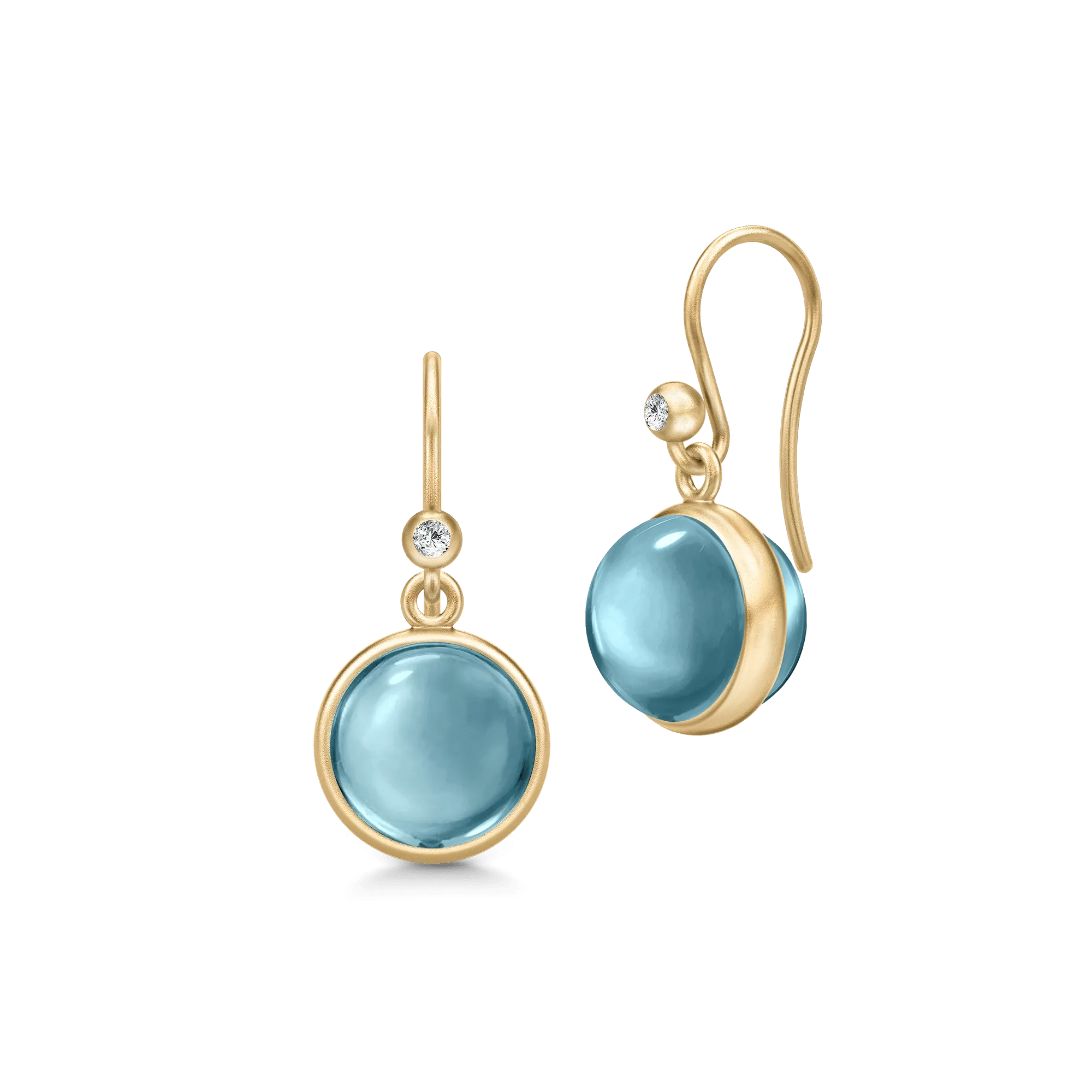 Prime Gold Plated Earrings w. Ice Blue Crystal