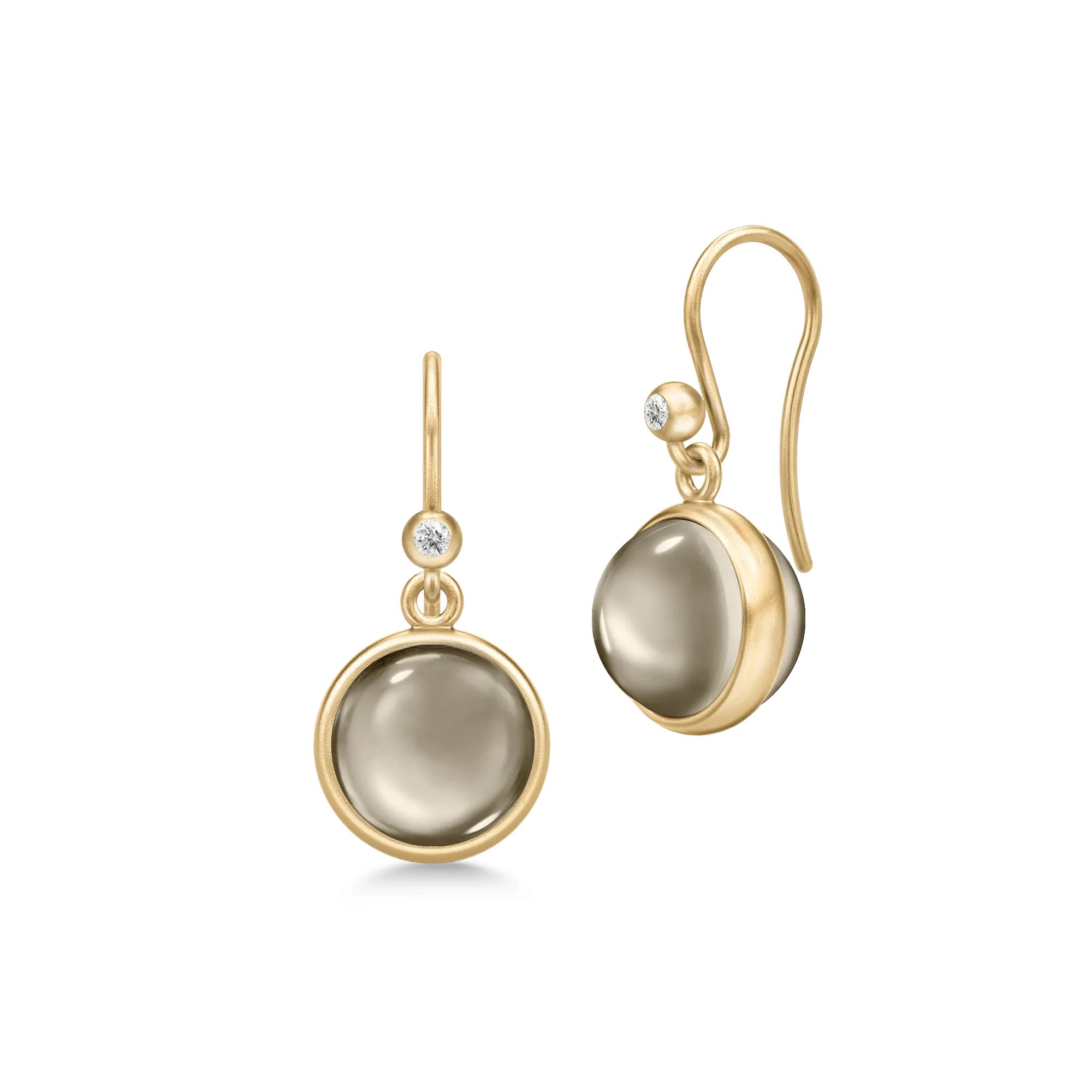 Prime Gold Plated Earrings w. Smokey Crystal