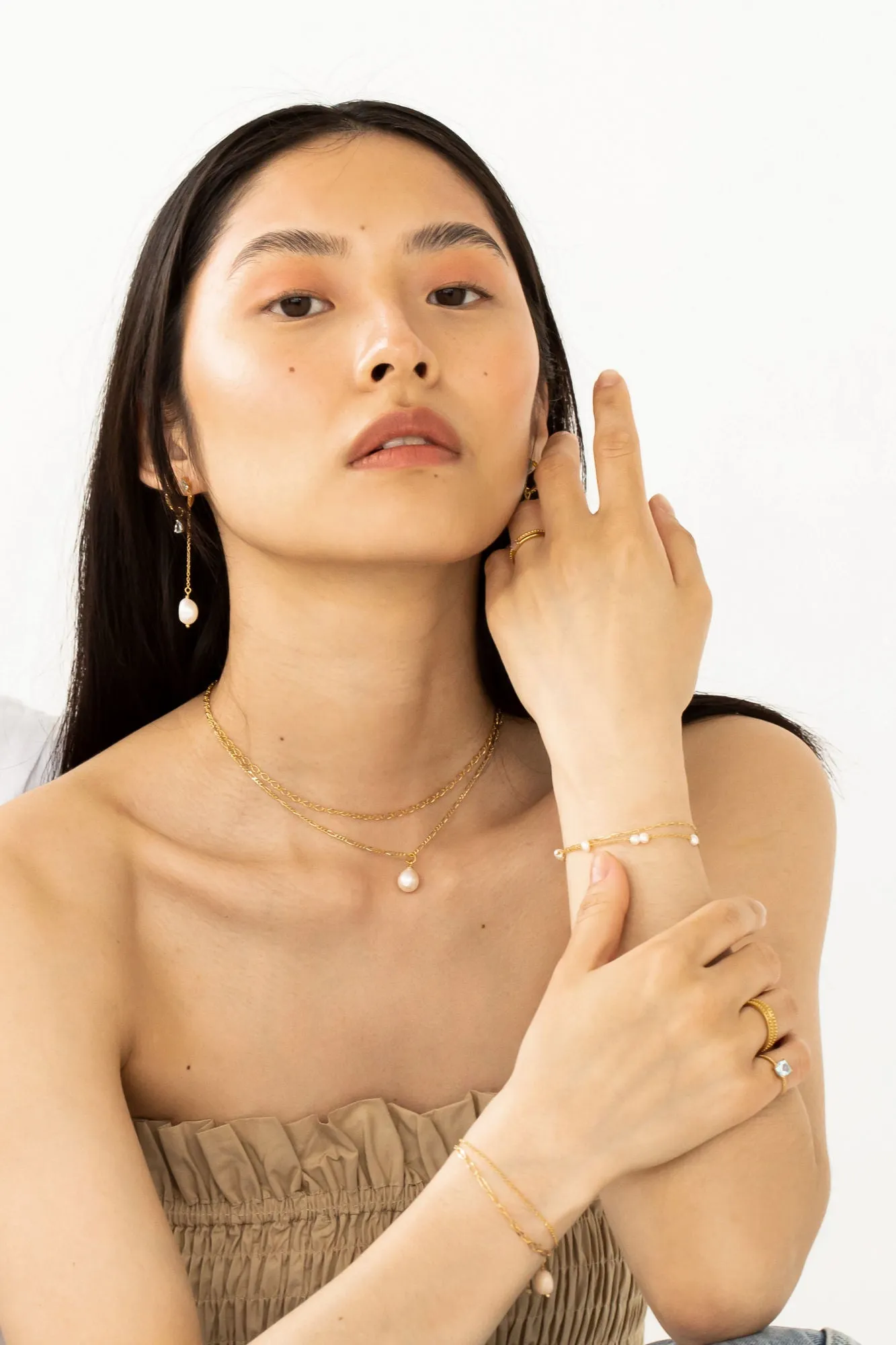Purity 18K Gold Plated Bracelet w. Pearls