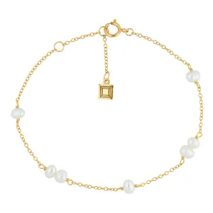 Purity 18K Gold Plated Bracelet w. Pearls