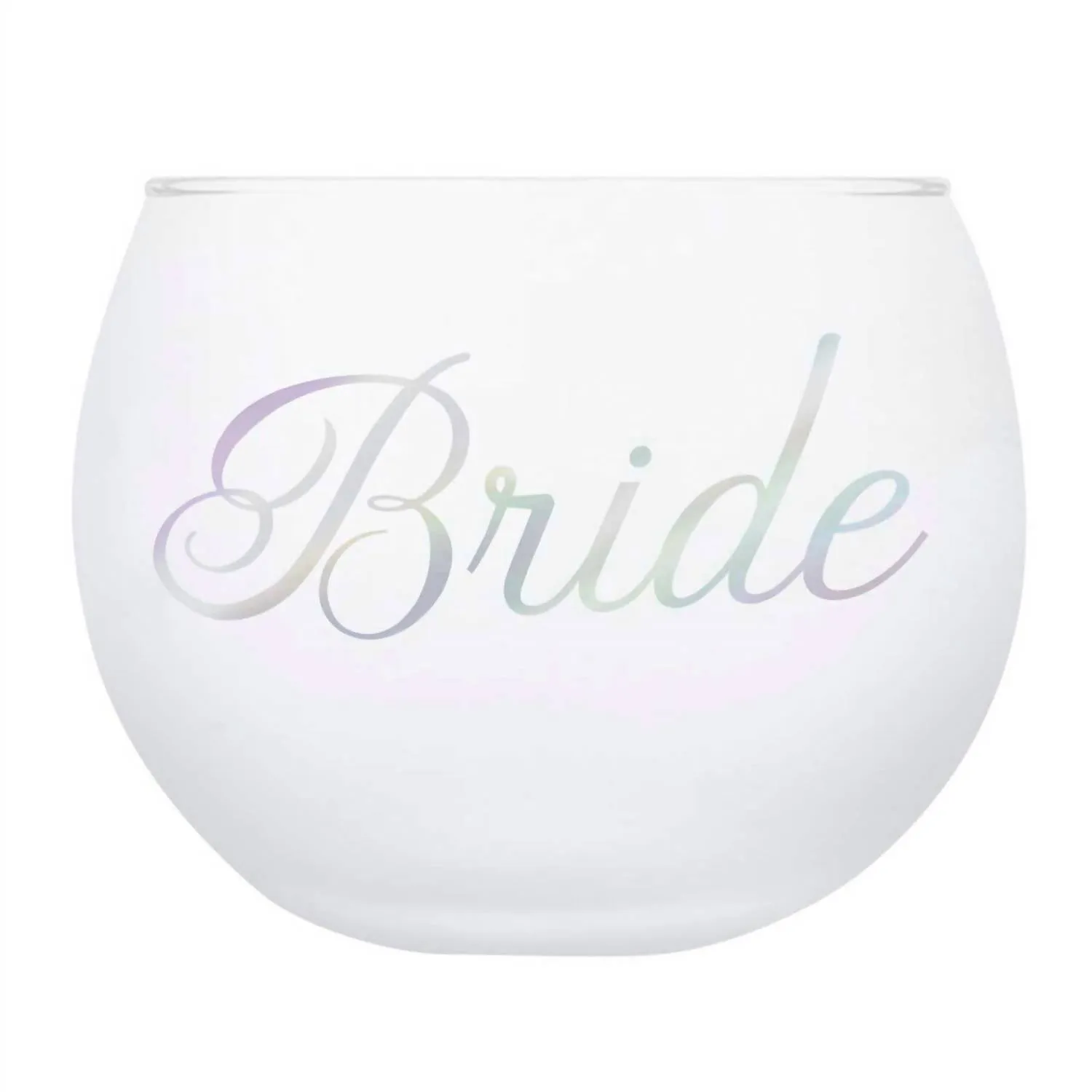 "bride" Roly Poly Glass In White