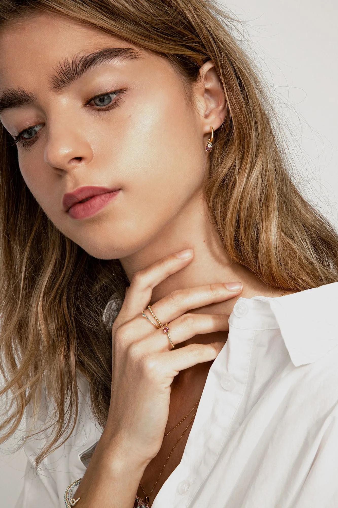 Rainbow 10K Gold Ring w. Diamond