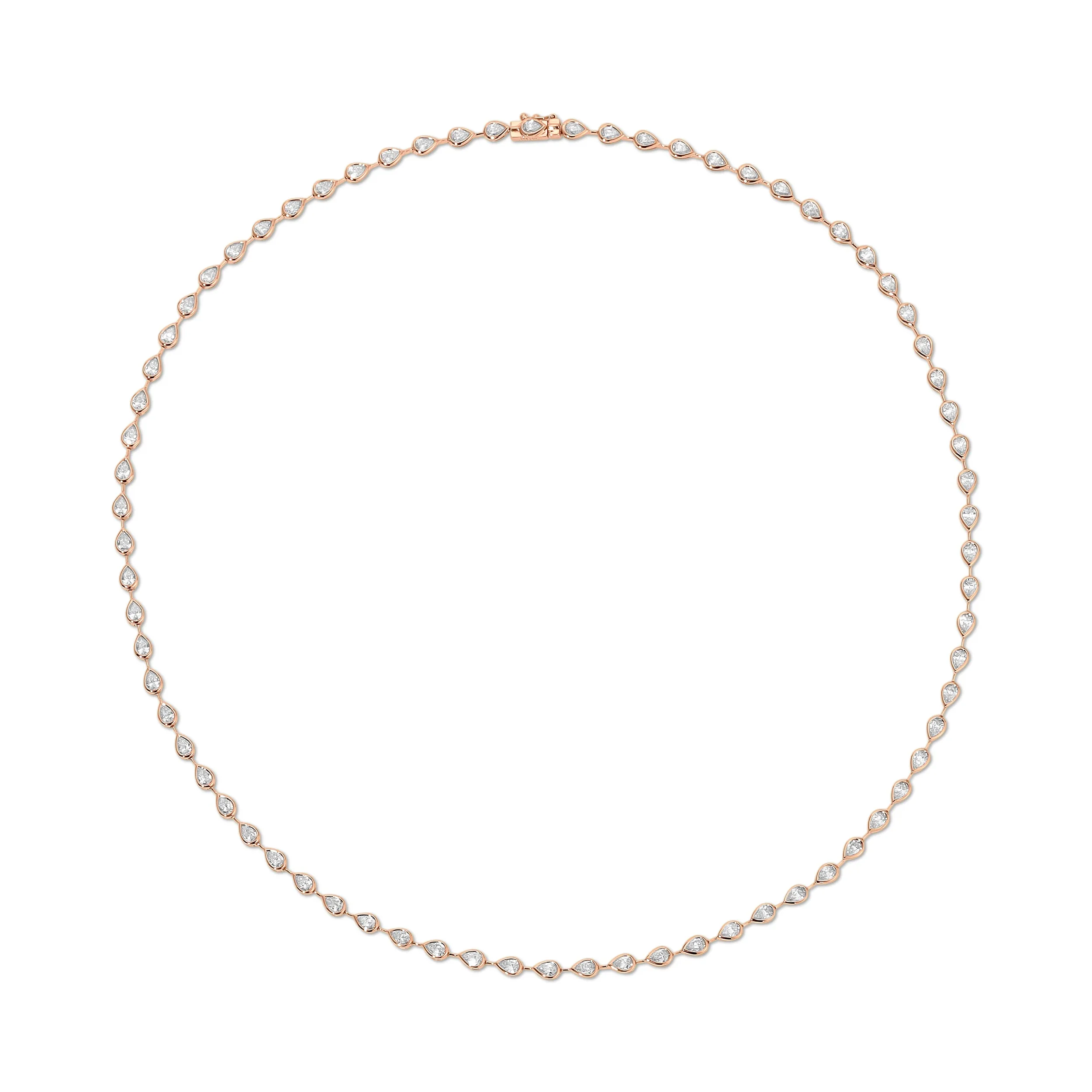 RAINDROP PEAR BEZELED DIAMOND CHOKER Anita Ko