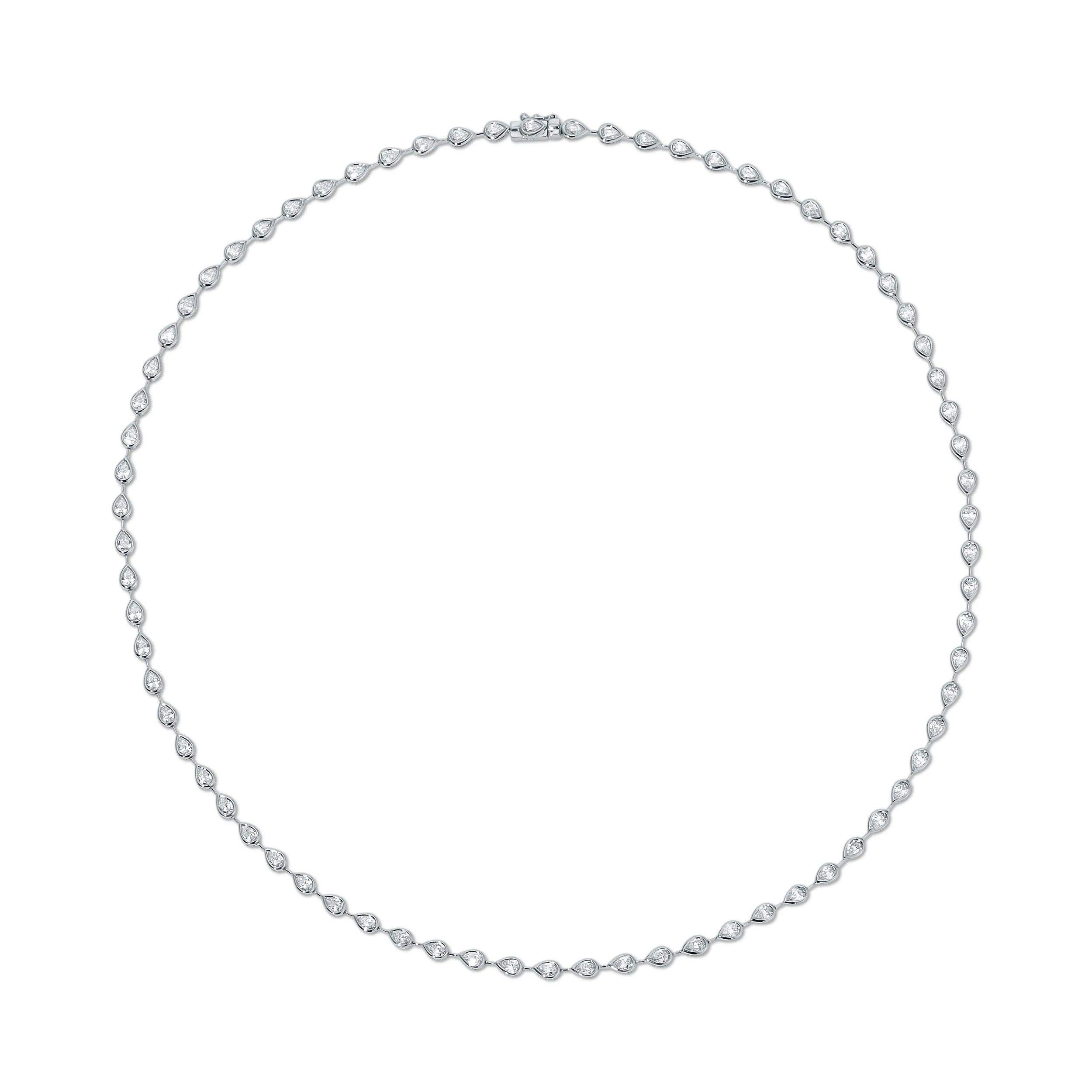 RAINDROP PEAR BEZELED DIAMOND CHOKER Anita Ko