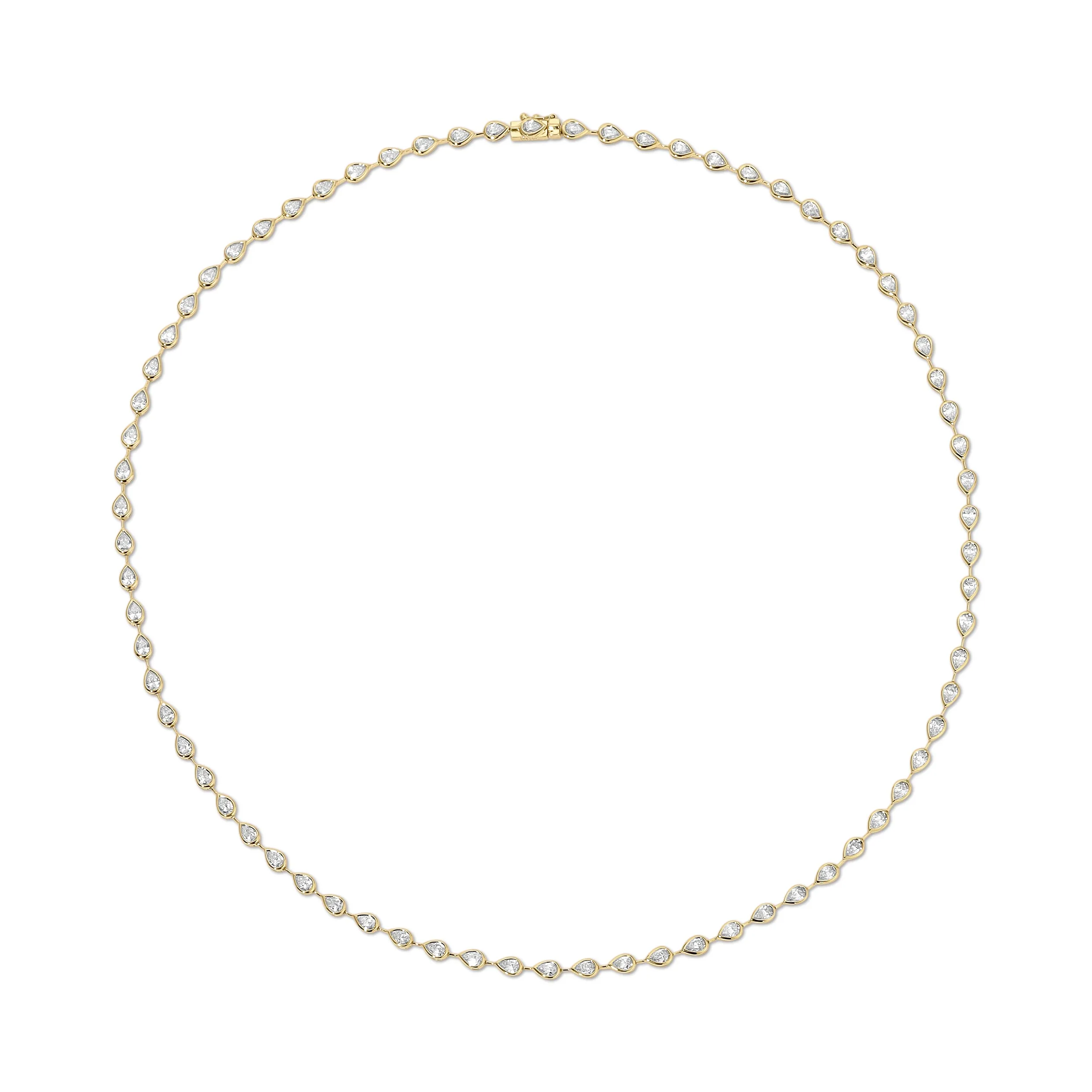 RAINDROP PEAR BEZELED DIAMOND CHOKER Anita Ko