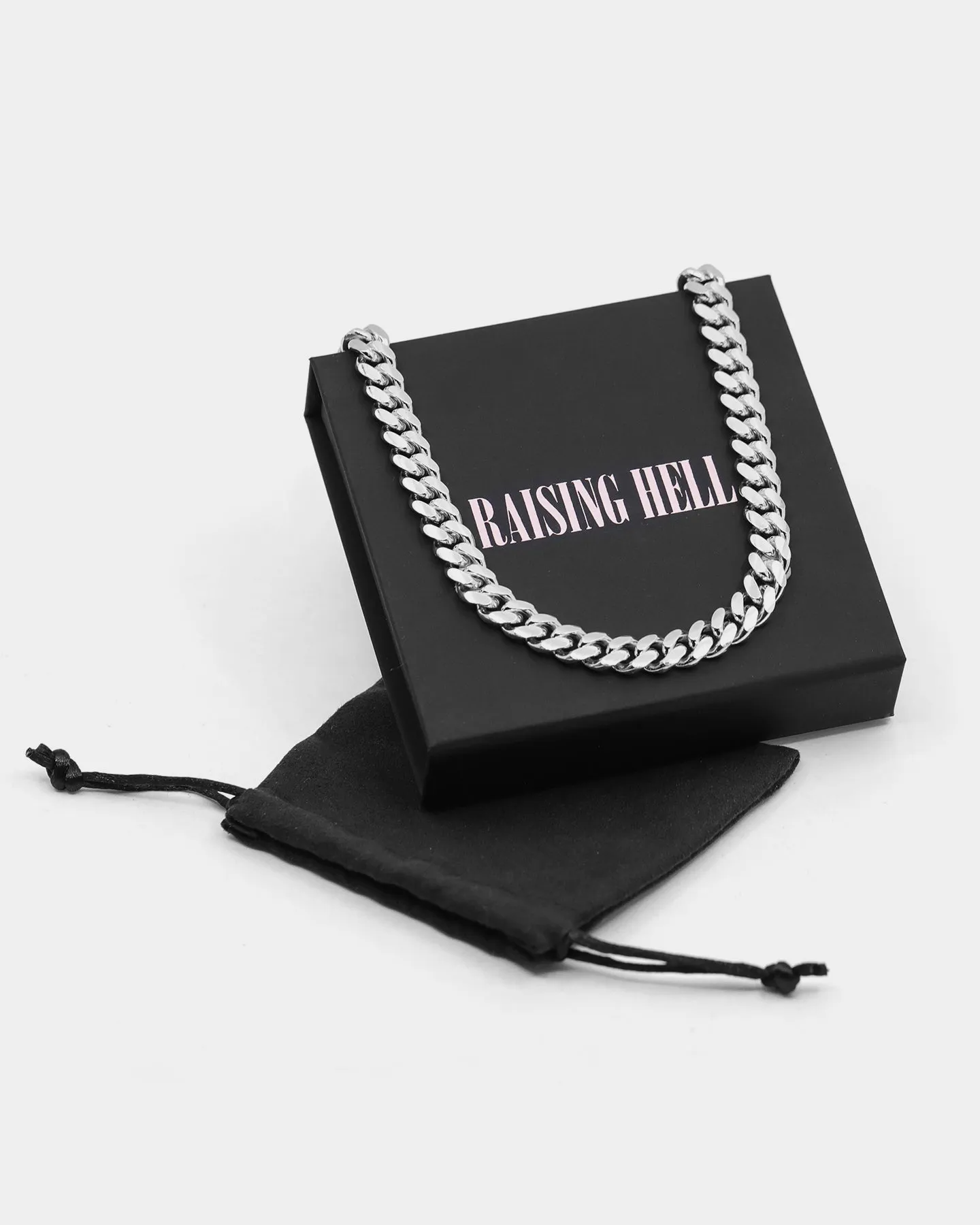 Raising Hell Women's 10mm 16" Cuban Choker Chain Sterling Silver