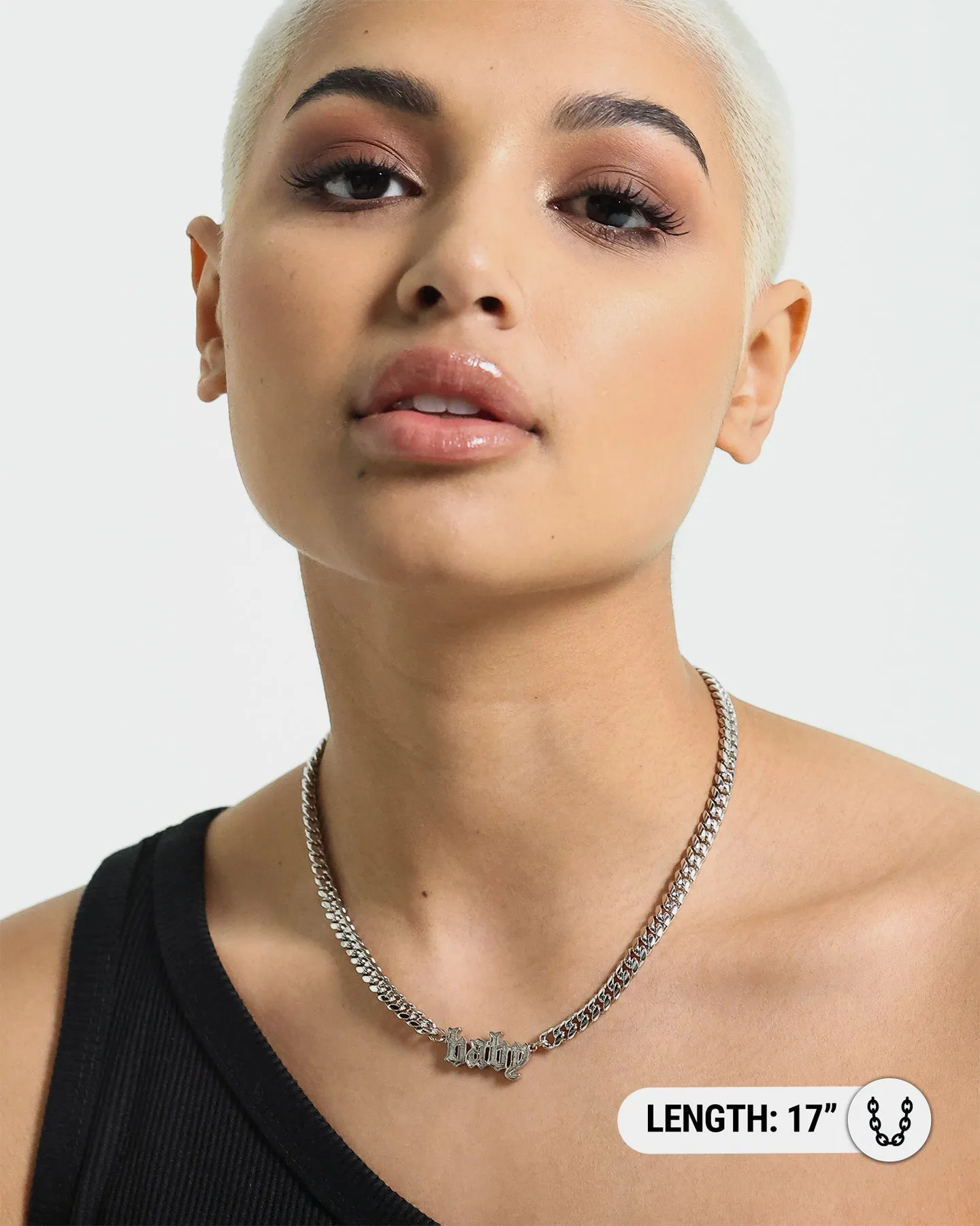 Raising Hell Women's Baby Necklace White Gold
