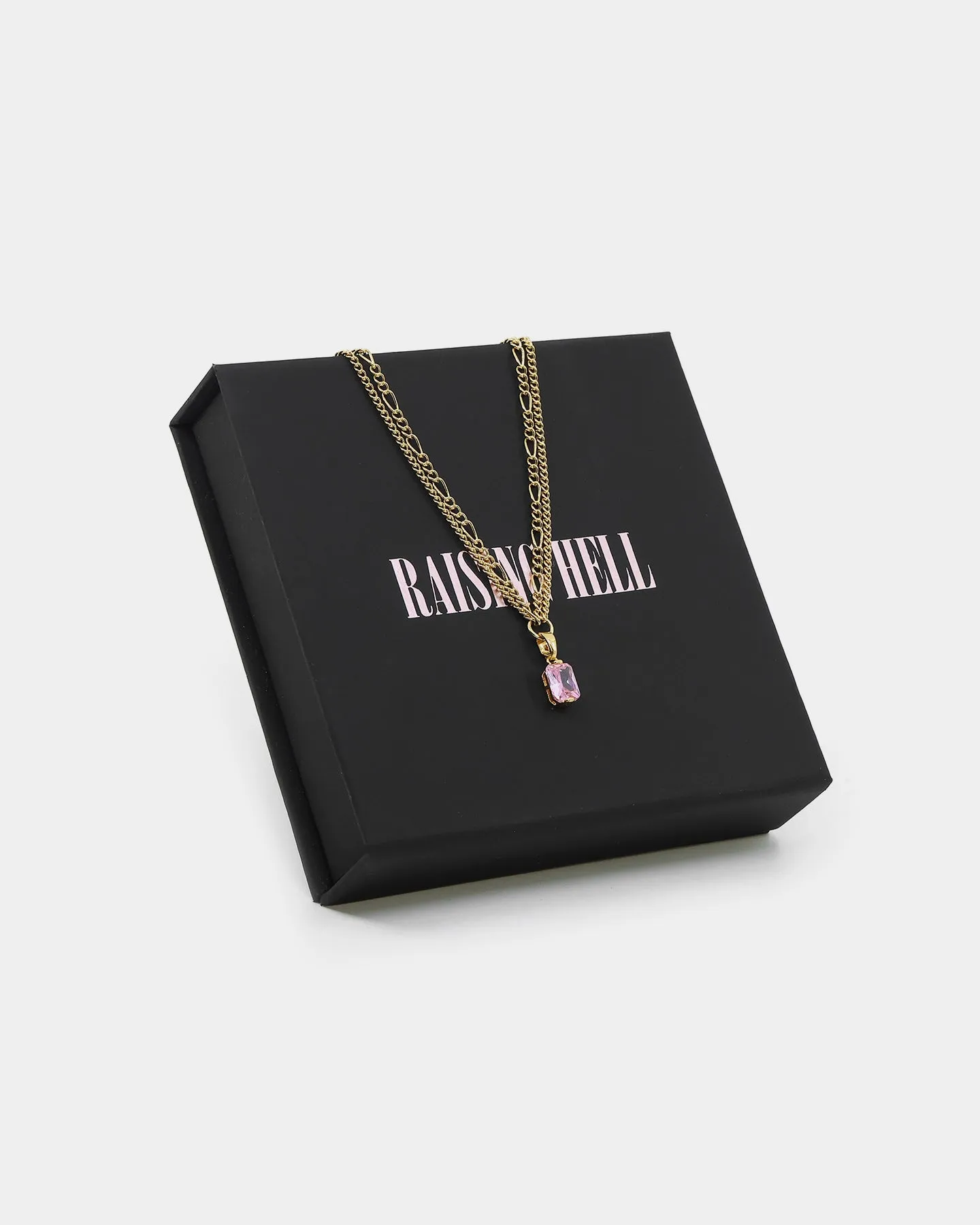 Raising Hell Women's Pendant Figaro Choker Necklace Pink/Gold